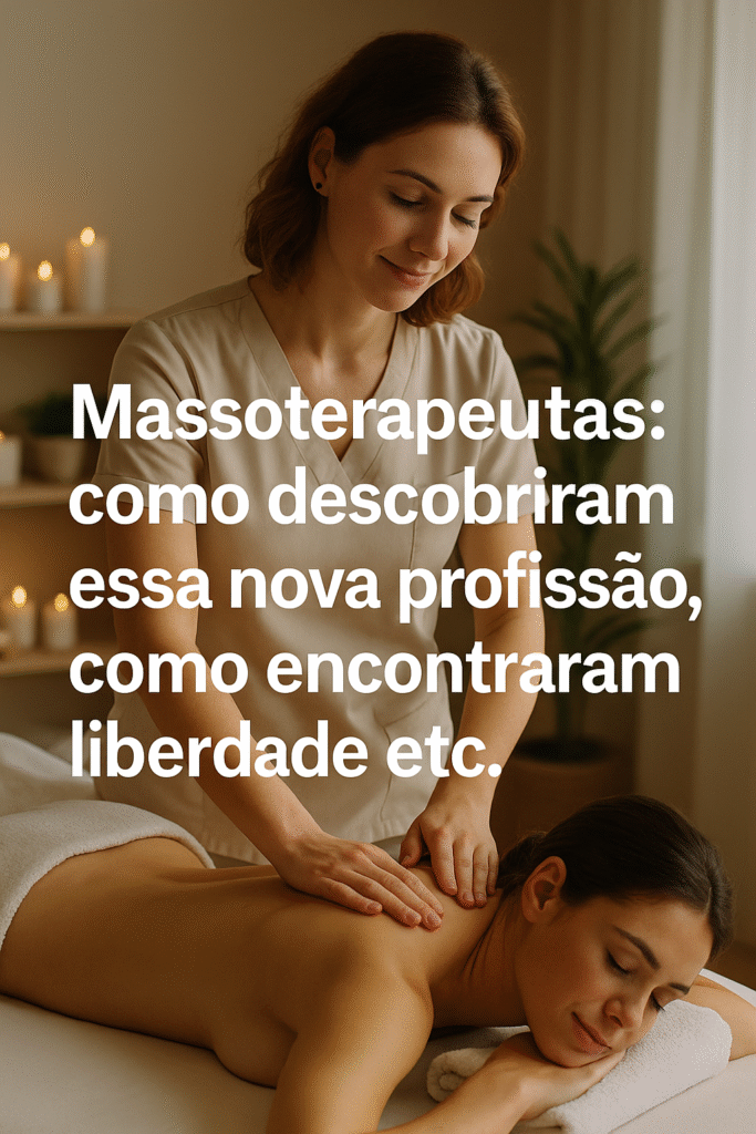A imagem reforça visualmente a profissão de massoterapeuta, mostrando um cenário realista de atendimento terapêutico. Ela transmite:
A sensação de bem-estar e relaxamento que o cliente vivencia;
A atuação profissional do massoterapeuta em um ambiente acolhedor e tranquilo;
A atmosfera de paz, conexão e cuidado — aspectos fortemente abordados no texto.
Além disso, a imagem:
Ajuda na escaneabilidade da página, tornando o artigo mais atrativo;
Atende ao SEO on-page, já que o alt contém a palavra-chave "massoterapeutas";
Aumenta a permanência na página, pois capta atenção visual.